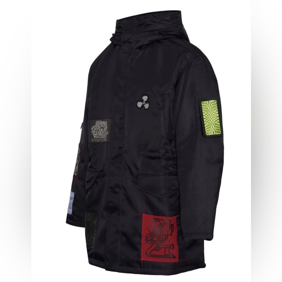 NWT $1534 McQ by alexander mcqueen mens Jucket Vortex Graphic Patched In Black